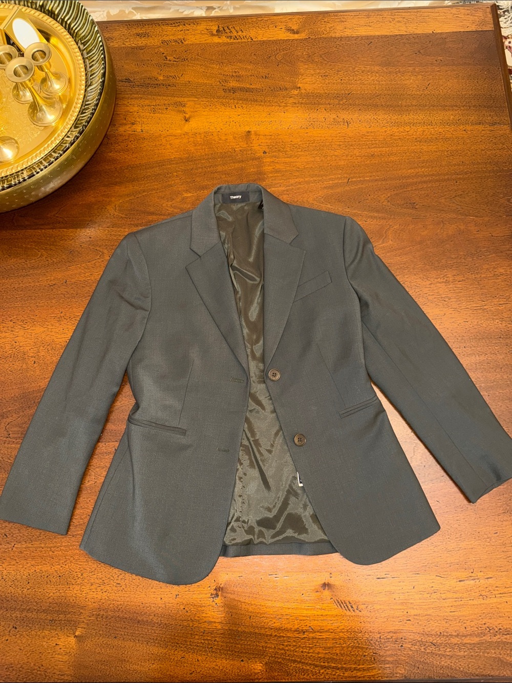 Theory Blazer Size 0 - Two-Button Tailored Jacket
Green gray